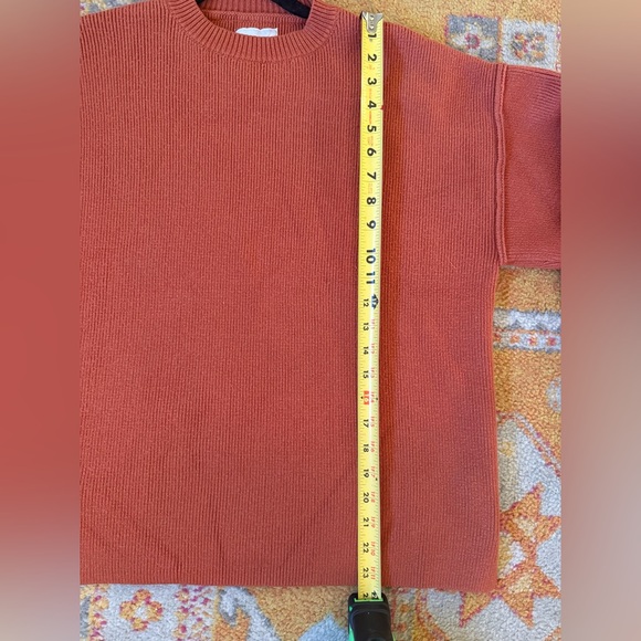 ALL FENIX 100% Cotton Terracotta Clay Rust Crewneck Sweater- Women's Small - Picture 3 of 4